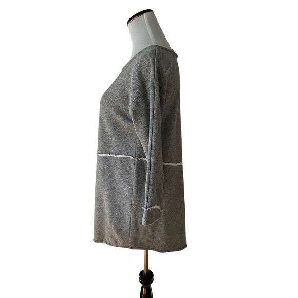 Soft Surroundings French Terry Asymmetric Tunic Top Size XS Gray Comfycore Chic - Picture 3 of 9